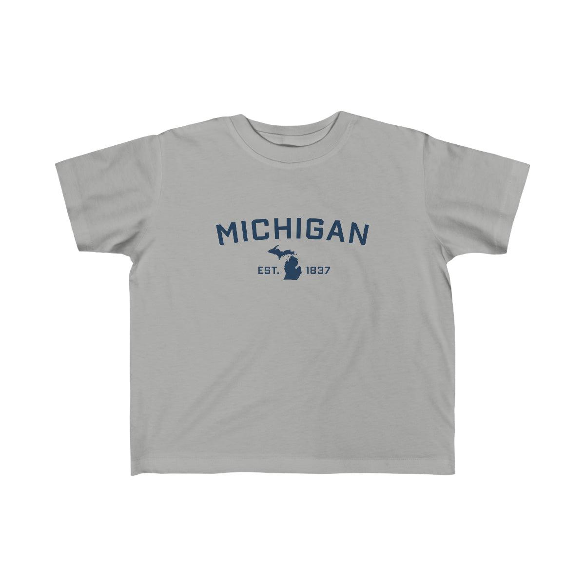 'Michigan EST 1837' T-Shirt  (w/ MI Outline) | Toddler Short Sleeve - Circumspice Michigan