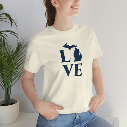 Michigan 'Love' T-Shirt (Roman Serif Font) | Unisex Standard Fit