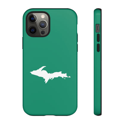 Michigan Upper Peninsula Tough Phone Case (Emerald Green w/ UP Outline) | Apple iPhone