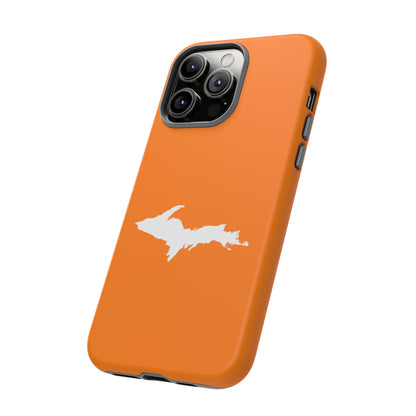 Michigan Upper Peninsula Tough Phone Case (Orange w/ UP Outline) | Apple iPhone