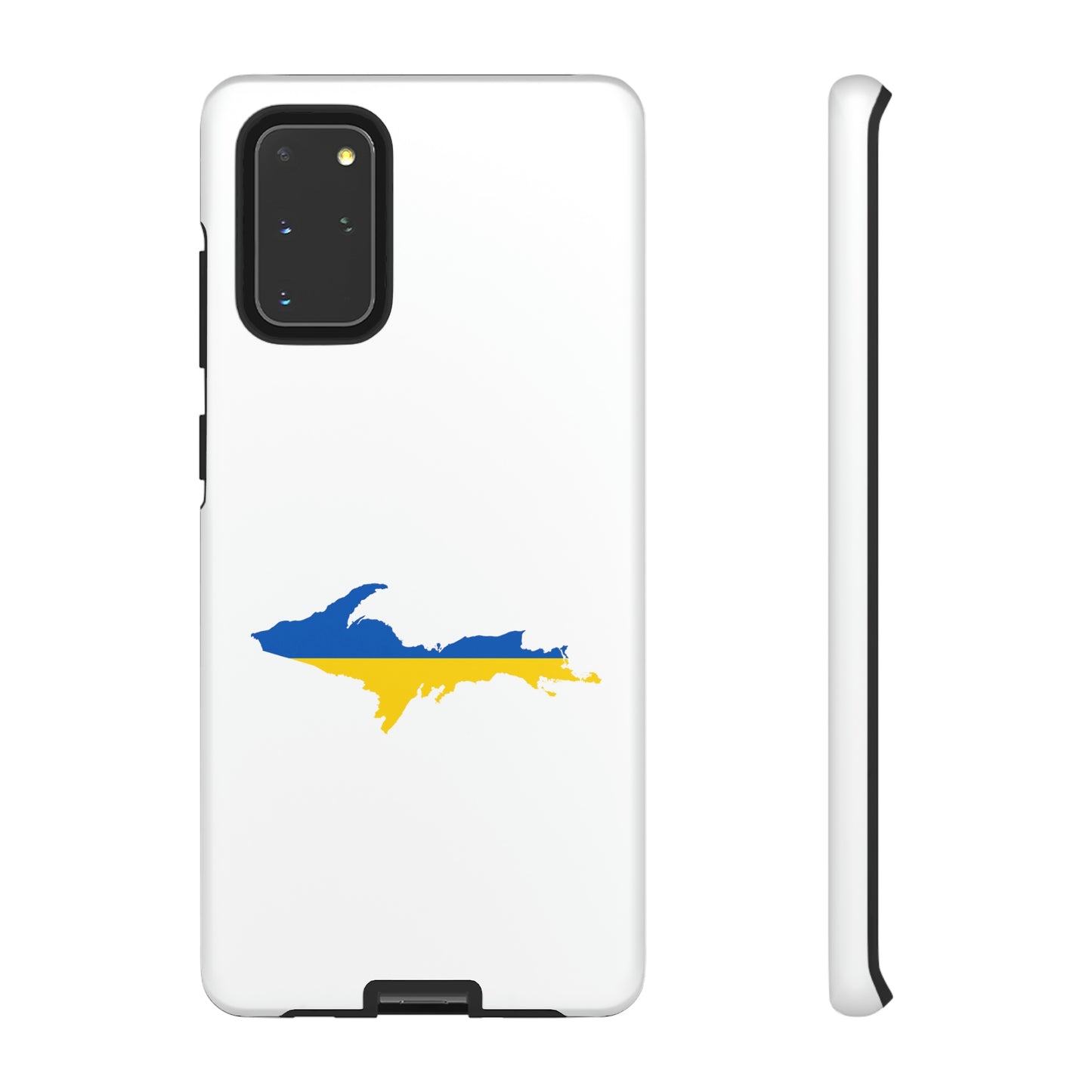 Michigan Upper Peninsula Tough Phone Case (w/ UP Ukraine Flag Outline) | Samsung & Pixel Android