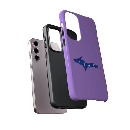 Michigan Upper Peninsula Tough Phone Case (Lavender w/ UP Quebec Flag Outline) | Samsung & Pixel Android