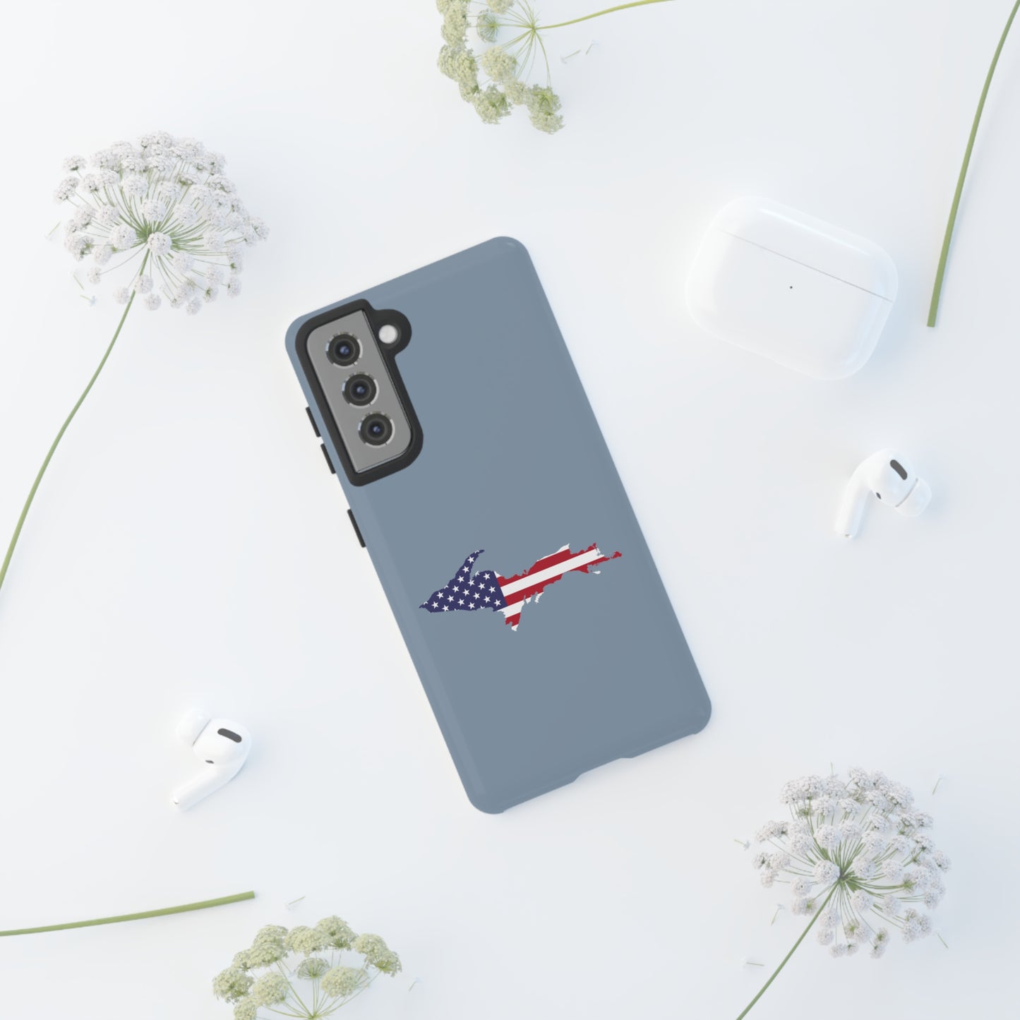 Michigan Upper Peninsula Tough Phone Case (B-24 Liberator w/ UP USA Flag Outline) | Samsung & Pixel Android