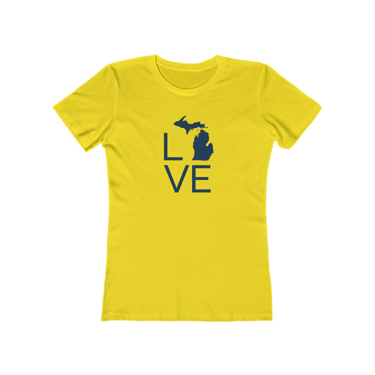 Michigan 'Love' T-Shirt (Thin Sans Font) | Women's Boyfriend Cut