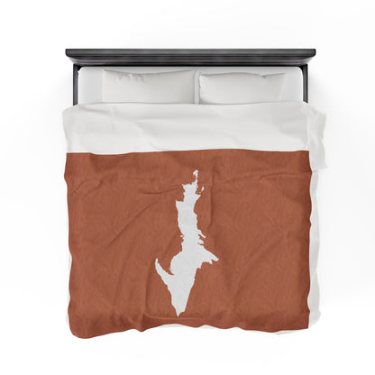 Michigan Upper Peninsula Plush Blanket (w/ UP Outline) | Copper Color