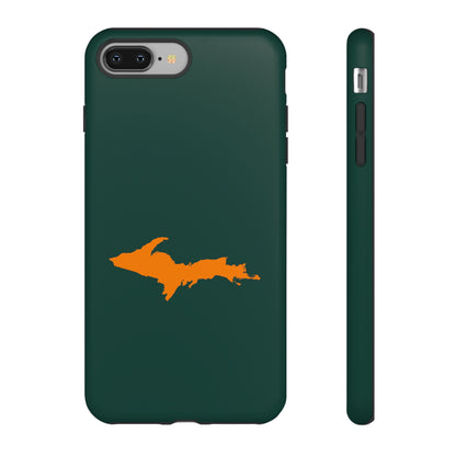 Michigan Upper Peninsula Tough Phone Case (Green w/ Orange UP Outline) | Apple iPhone