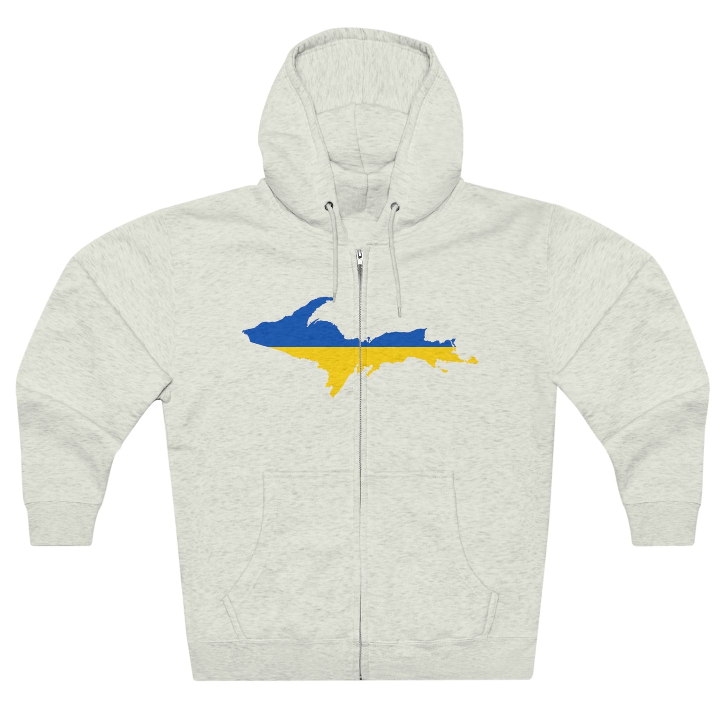 Michigan Upper Peninsula Full-Zip Hoodie (w/ UP Ukraine Flag Outline)