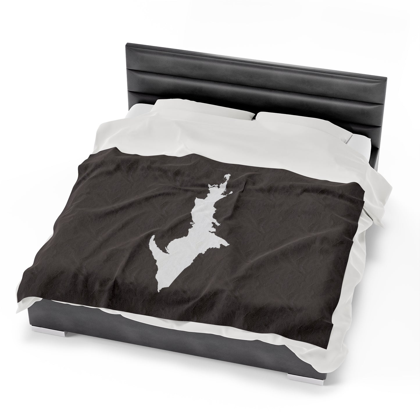 Michigan Upper Peninsula Plush Blanket (w/ UP Outline) | Warren Tank Grey