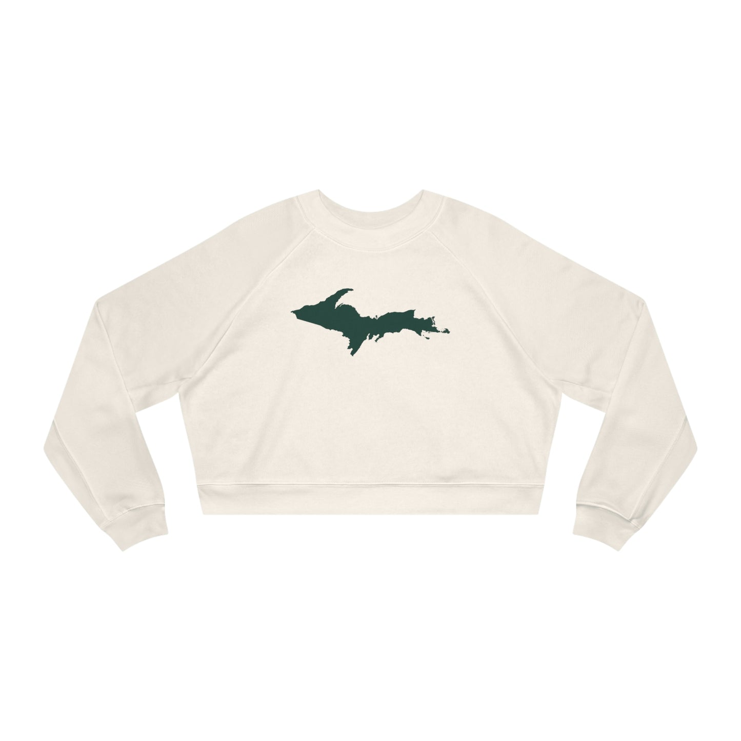 Michigan Upper Peninsula Sweatshirt (w/ Green UP Outline) | Cropped Mid-Length