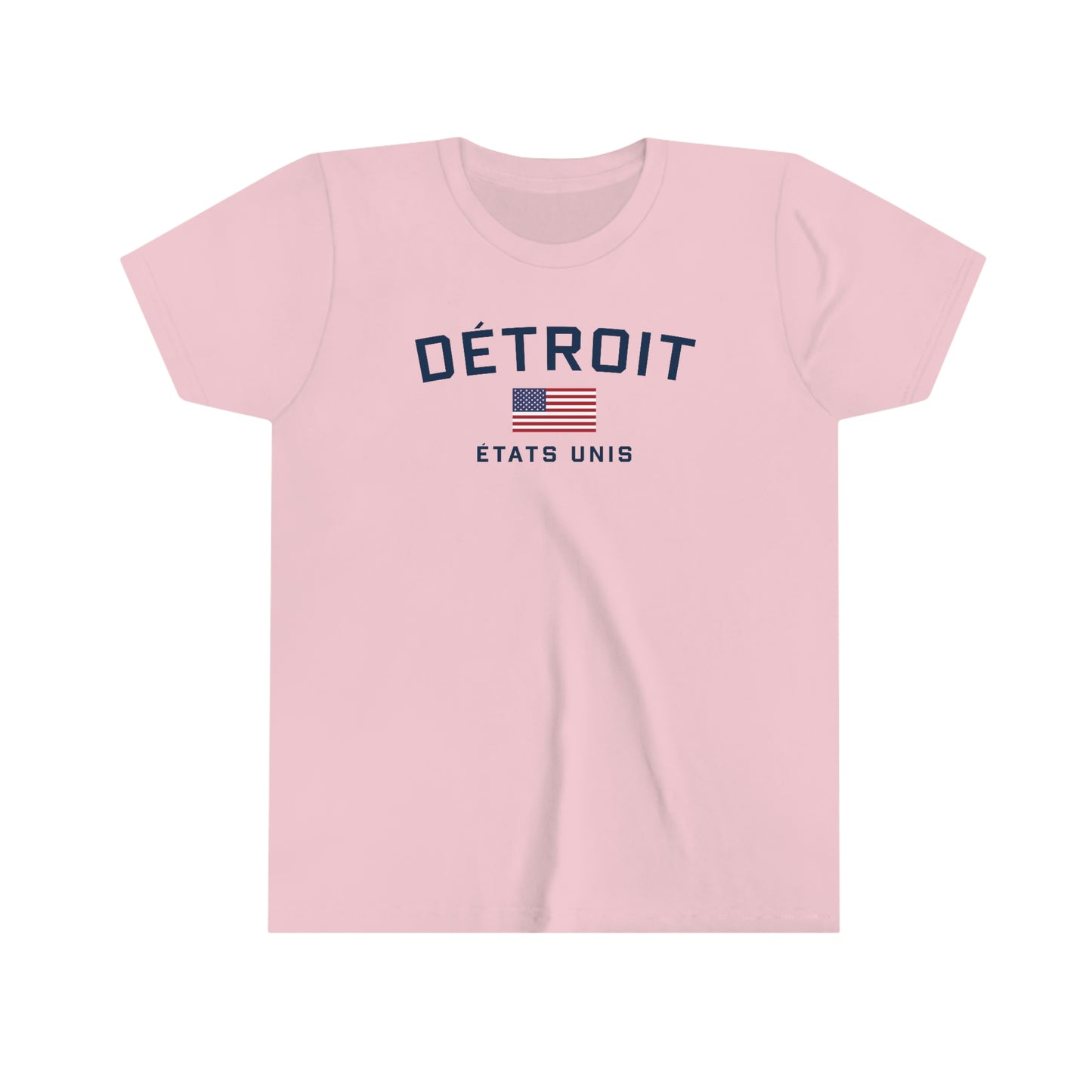 Détroit États Unis' T-Shirt (w/USA Flag Outline) | Youth Short Sleeve