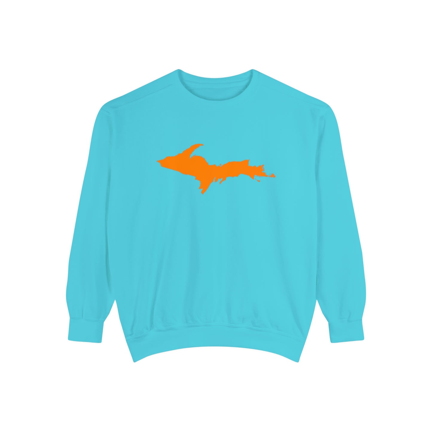 Michigan Upper Peninsula Sweatshirt (w/ Orange UP Outline) | Unisex Garment Dyed