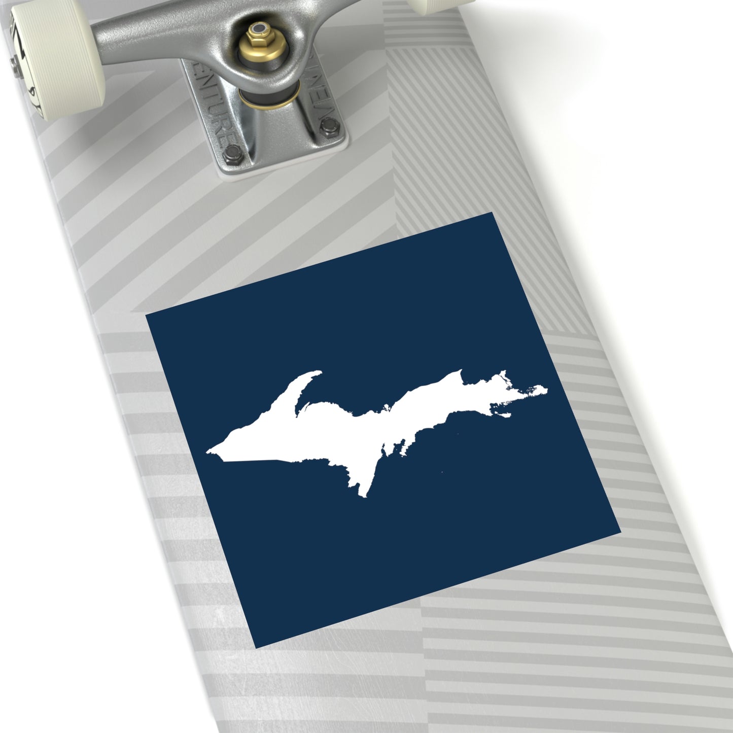 Michigan Upper Peninsula Square Sticker (Navy w/ UP Outline) | Indoor/Outdoor