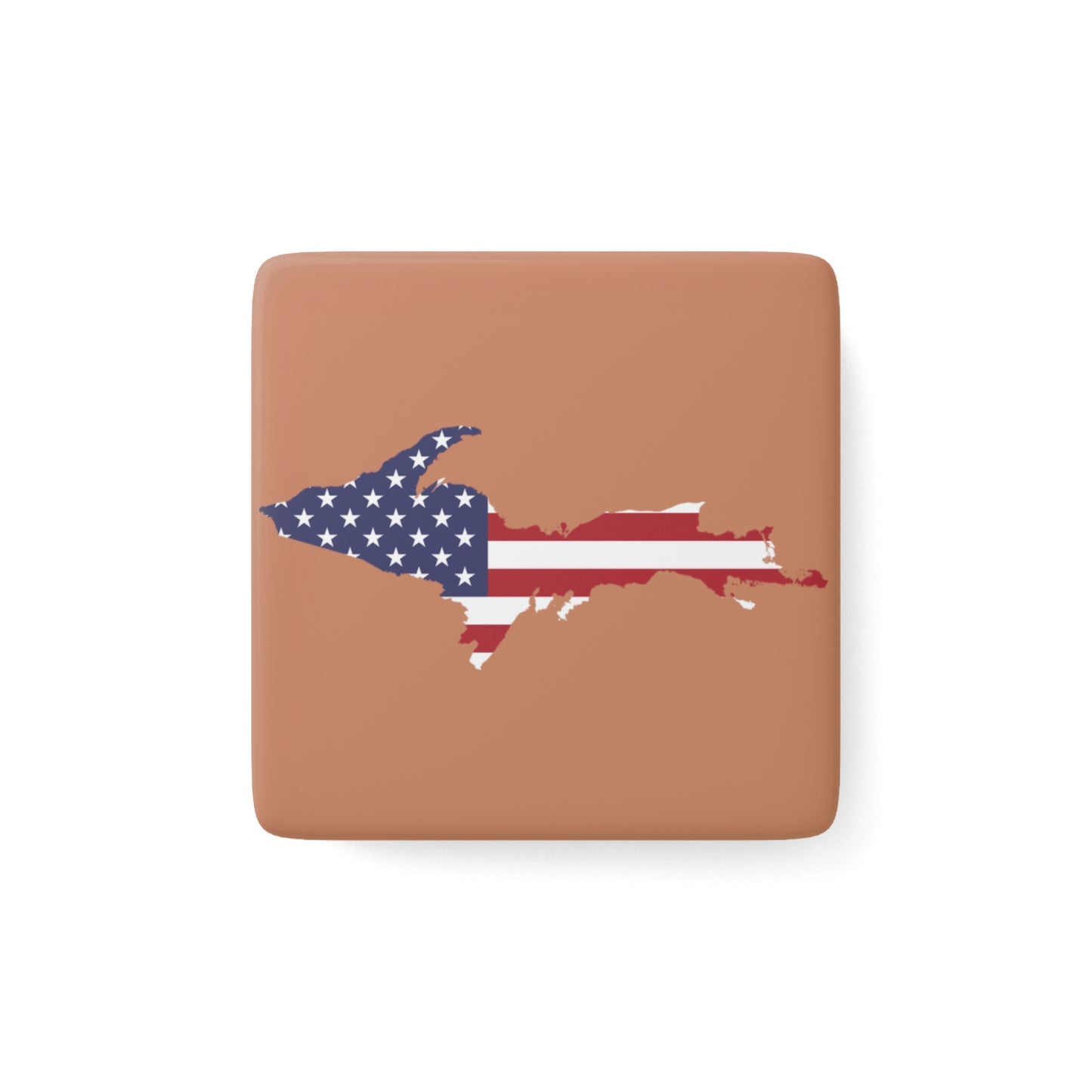 Michigan Upper Peninsula Porcelain Magnet (Copper Color w/ UP USA Outline)