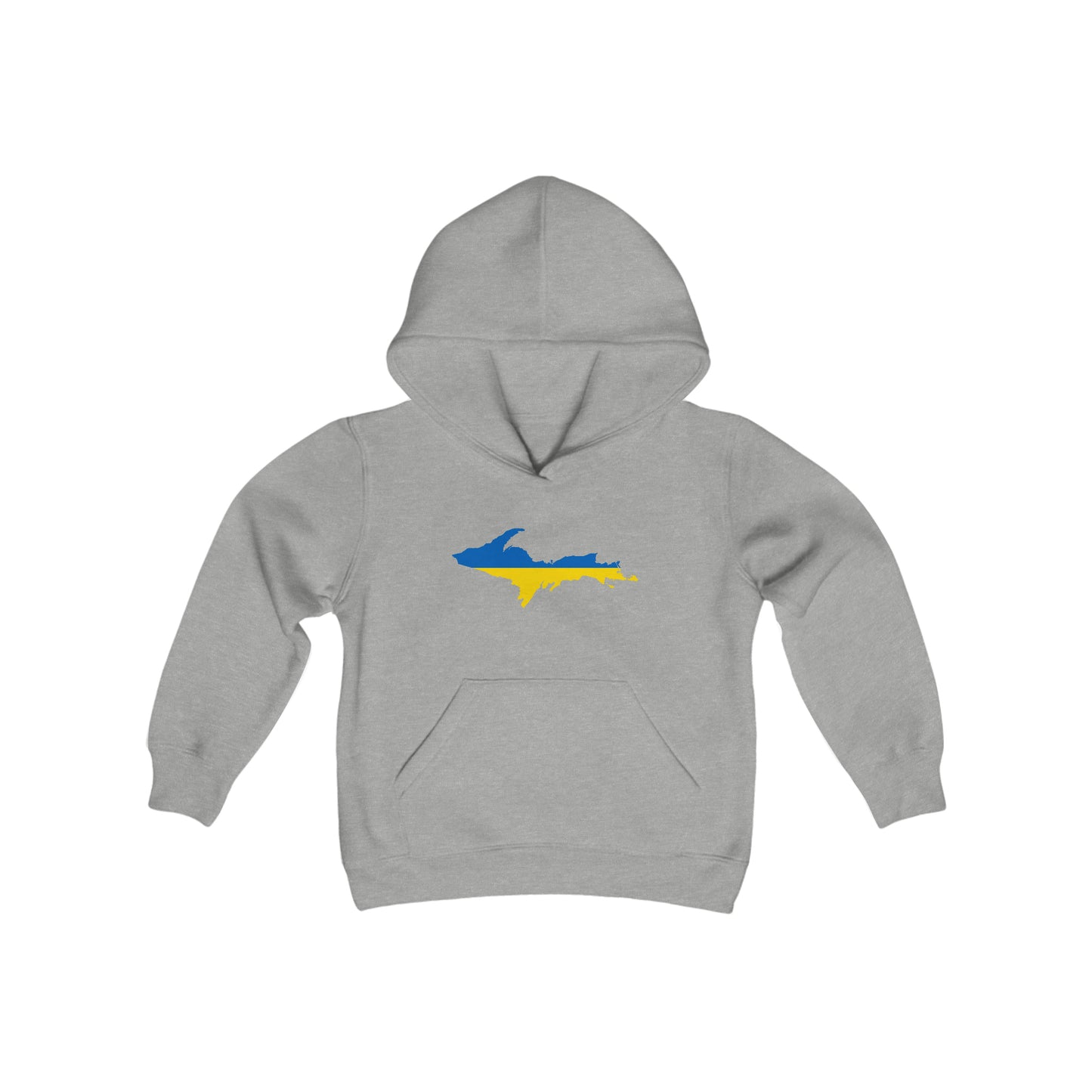 Michigan Upper Peninsula Hoodie (w/ UP Ukraine Flag Outline)| Unisex Youth