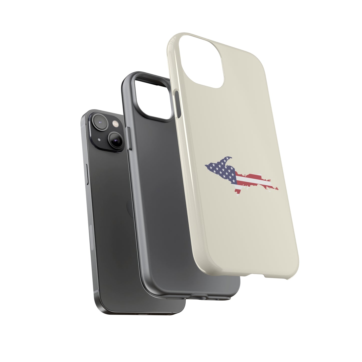 Michigan Upper Peninsula Tough Phone Case (Ivory Color w/ UP USA Outline) | Apple iPhone