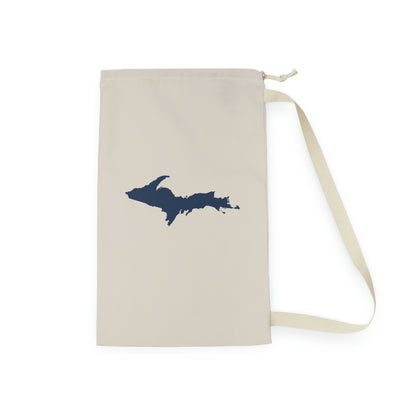 Michigan Upper Peninsula Laundry Bag (Canvas Color w/ Navy UP Outline)