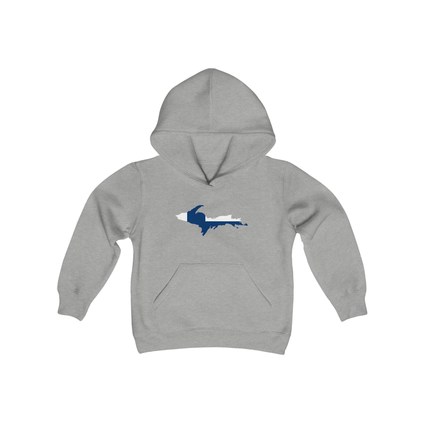 Michigan Upper Peninsula Hoodie (w/ UP Finland Flag Outline)| Unisex Youth