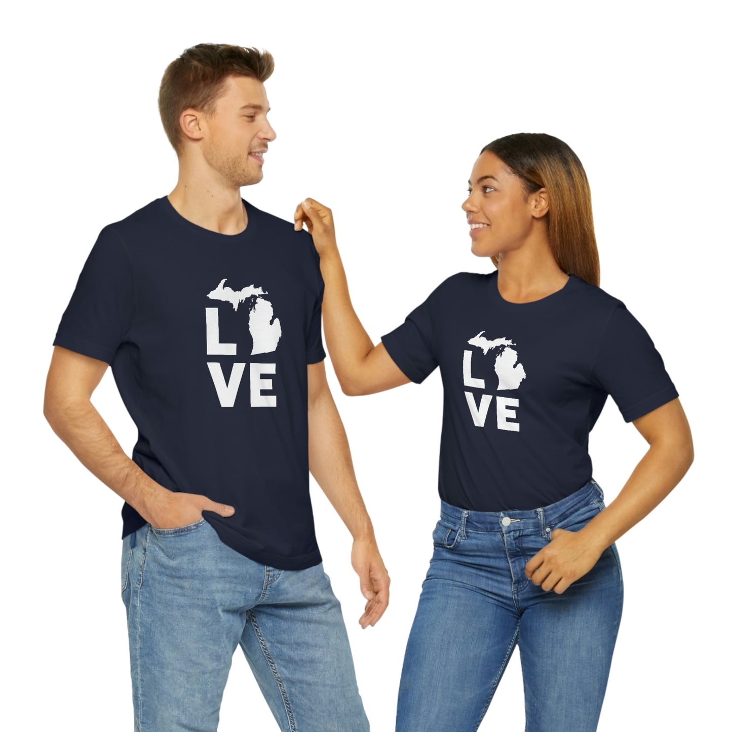 Michigan 'Love' T-Shirt (Geometric Sans Font) | Unisex Standard Fit