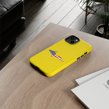 Michigan Upper Peninsula Tough Phone Case (Gadsden Yellow w/ UP USA Outline) | Apple iPhone