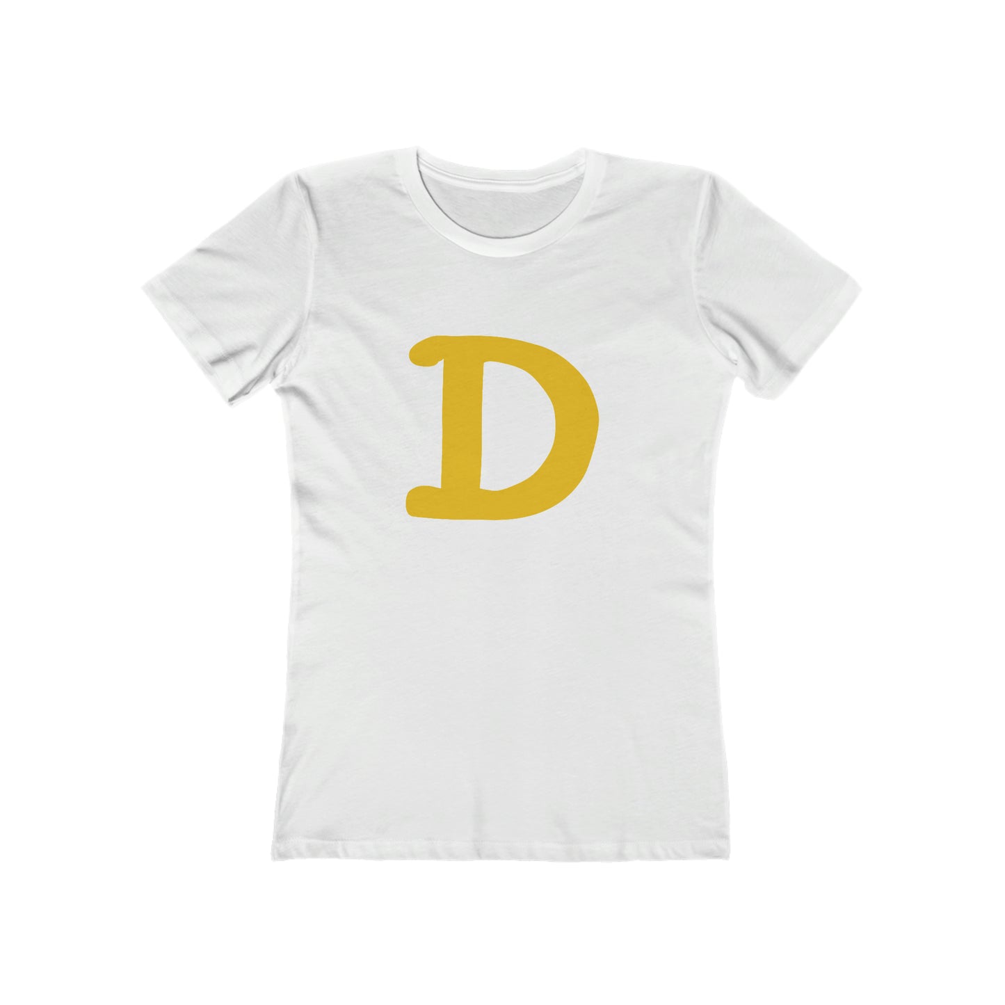 Detroit 'Old French D' T-Shirt (Gold Full Body Outline) | Women's Boyfriend Cut