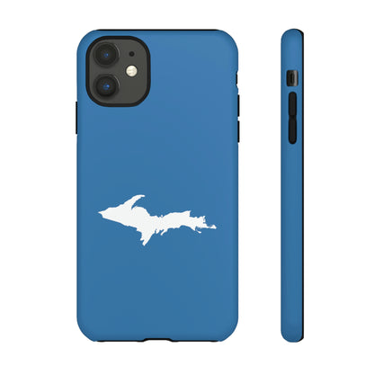 Michigan Upper Peninsula Tough Phone Case (Lake Superior Blue w/ UP Outline) | Apple iPhone