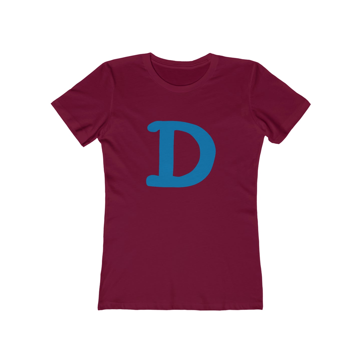 Detroit 'Old French D' T-Shirt (Azure Full Body Outline) | Women's Boyfriend Cut