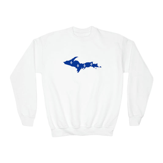 Michigan Upper Peninsula Youth Sweatshirt (w/ UP Quebec Flag Outline)