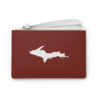 Michigan Upper Peninsula Clutch Bag (Traverse Cherry Red w/UP Outline)