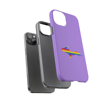 Michigan Upper Peninsula Tough Phone Case (Lavender w/ UP Pride Flag Outline) | Apple iPhone