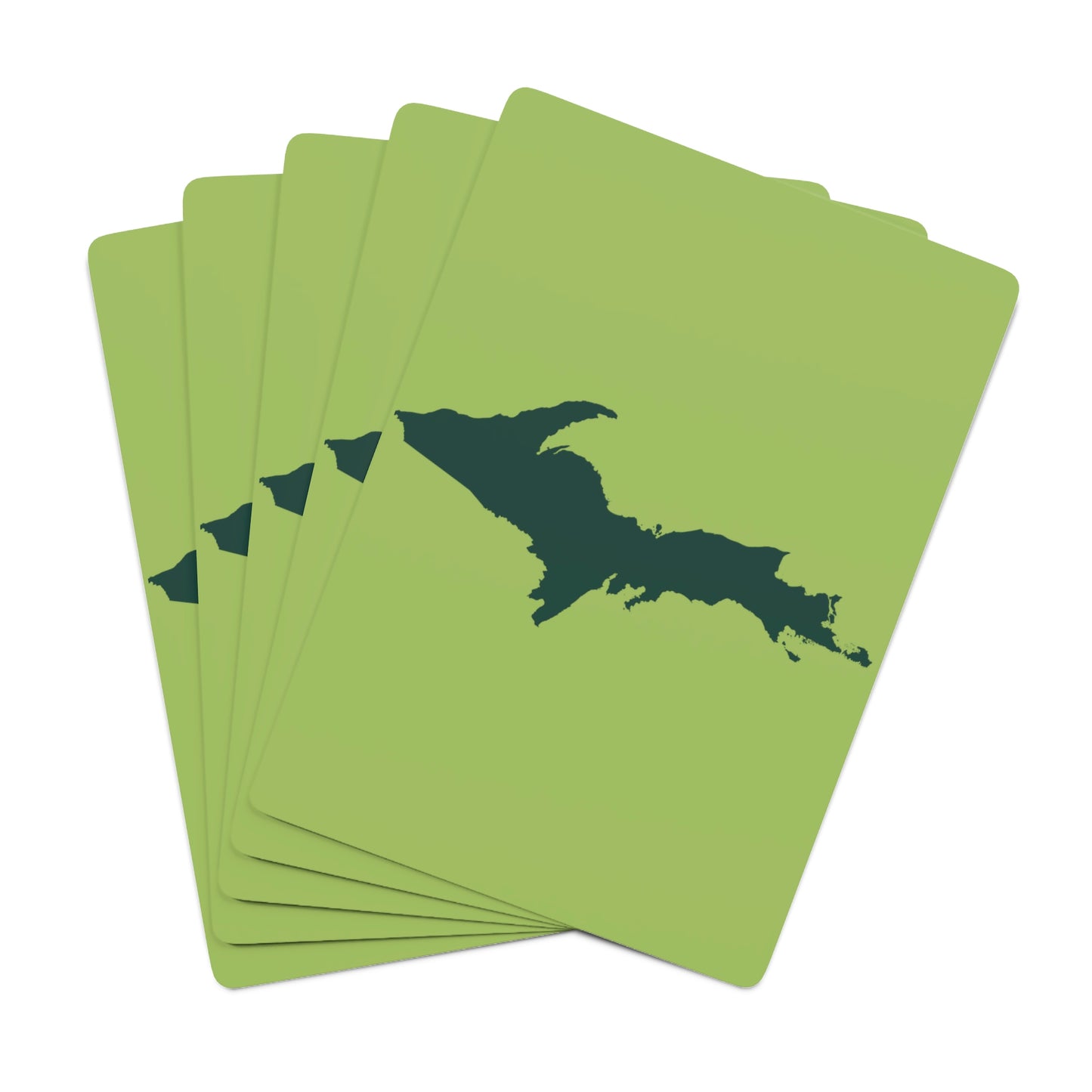 Michigan Upper Peninsula Poker Cards (Gooseberry Green w/ Green UP Outline)