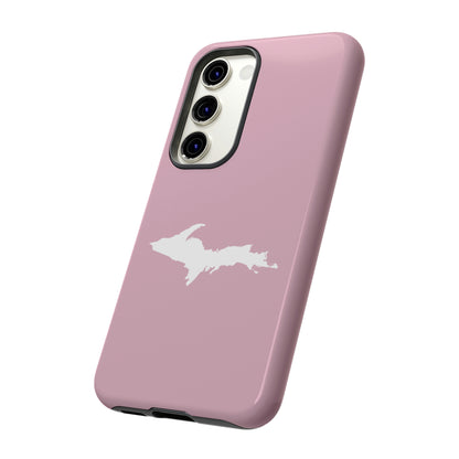 Michigan Upper Peninsula Tough Phone Case (Pink w/ UP Outline) | Samsung & Pixel Android