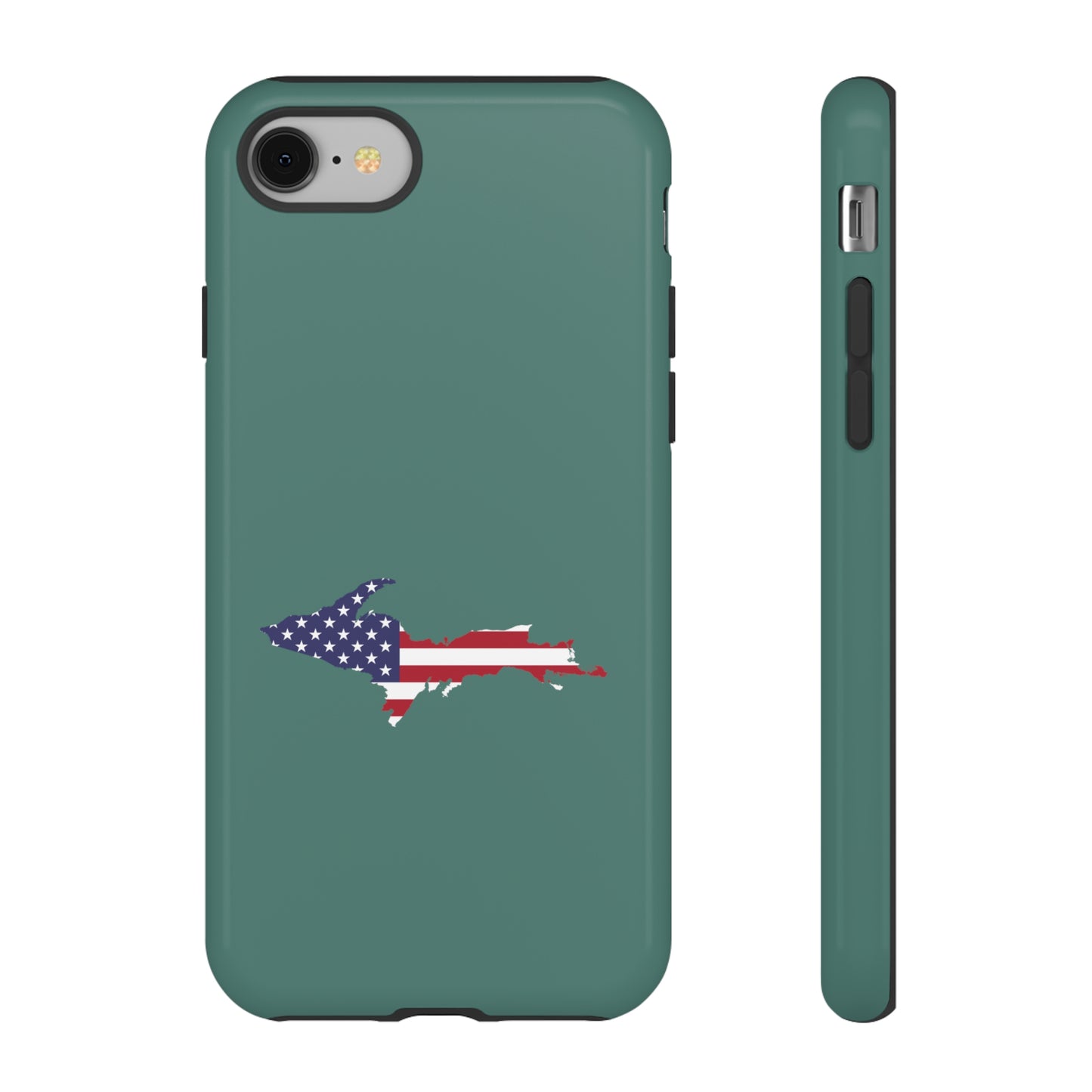 Michigan Upper Peninsula Tough Phone Case (Copper Green w/ UP USA Outline) | Apple iPhone