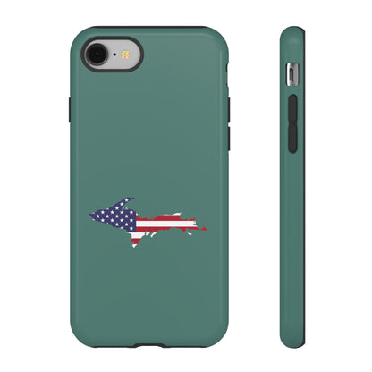 Michigan Upper Peninsula Tough Phone Case (Copper Green w/ UP USA Outline) | Apple iPhone