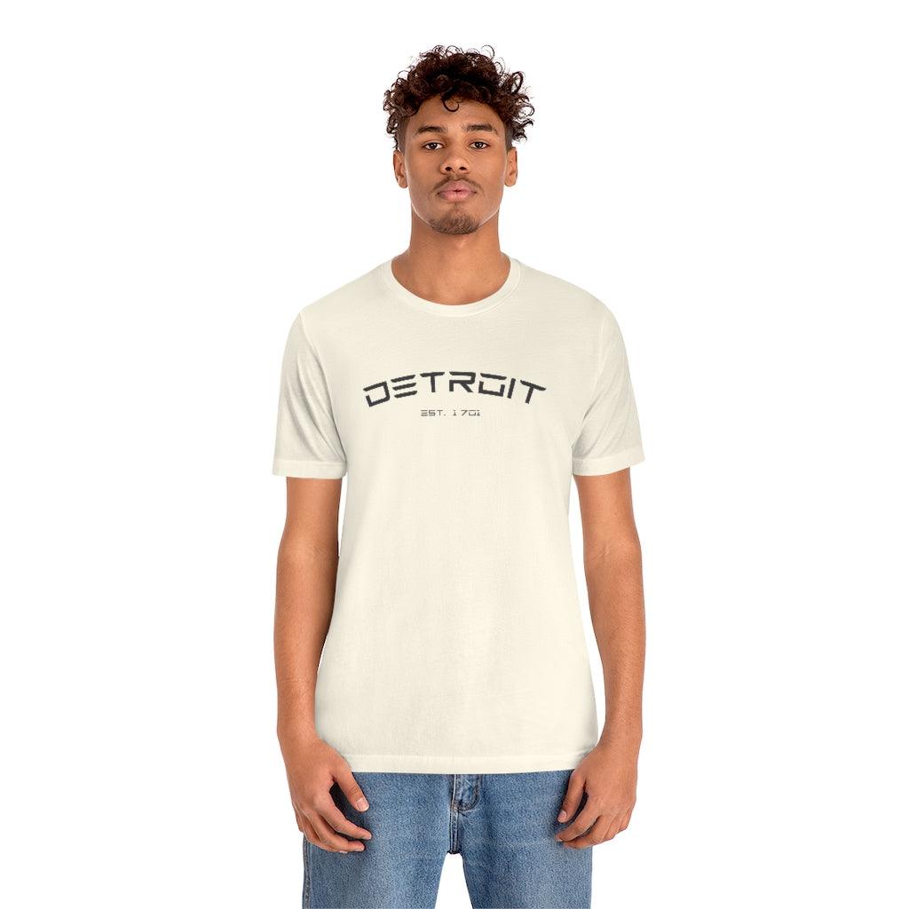 'Detroit Est. 1701' Electric Font T-Shirt | Unisex Standard Fit - Circumspice Michigan