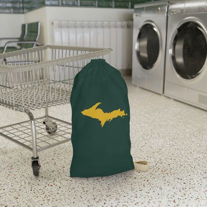 Michigan Upper Peninsula Laundry Bag (Green w/ Gold UP Outline)