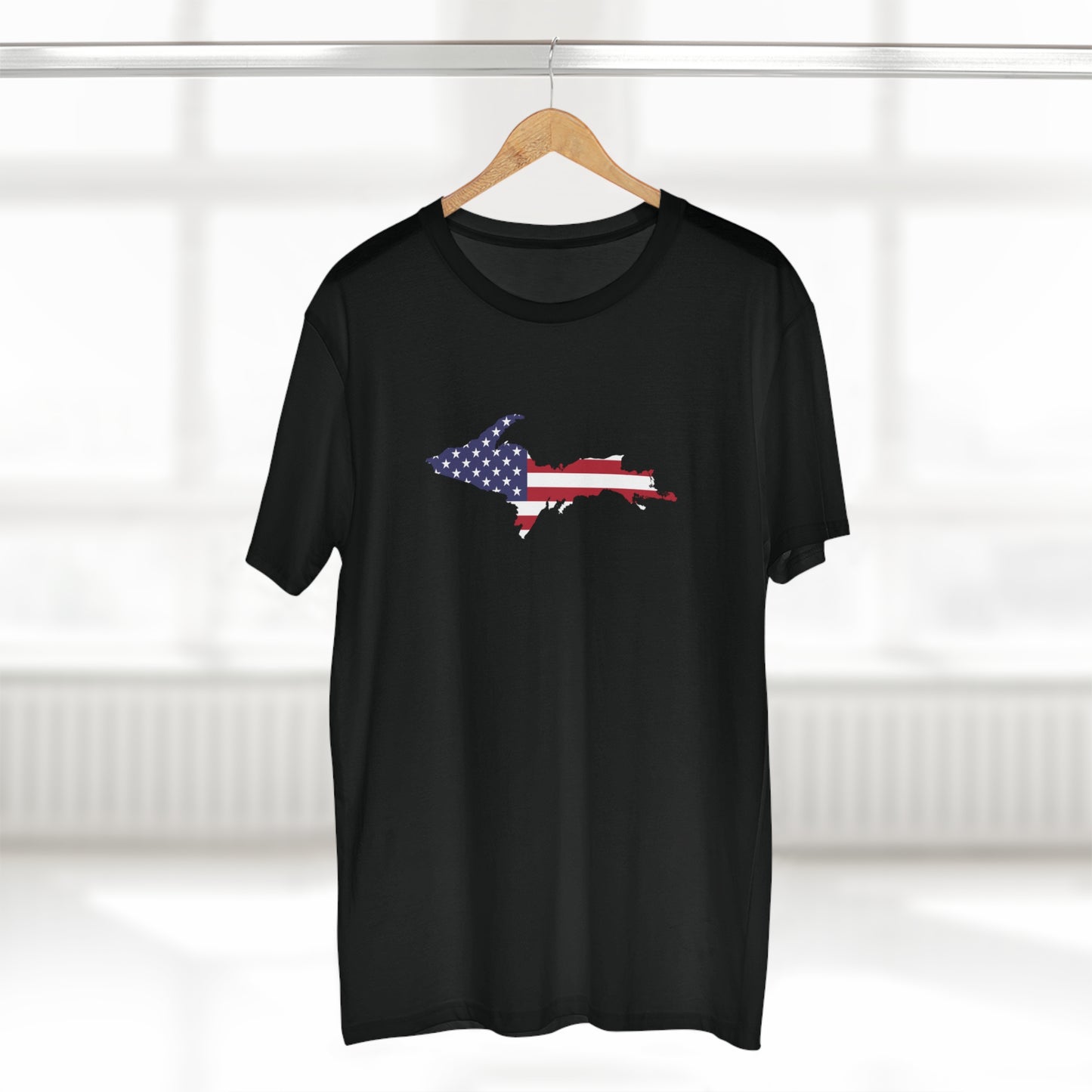 Michigan Upper Peninsula T-Shirt (w/ UP USA Flag Outline) | Men's Heavyweight