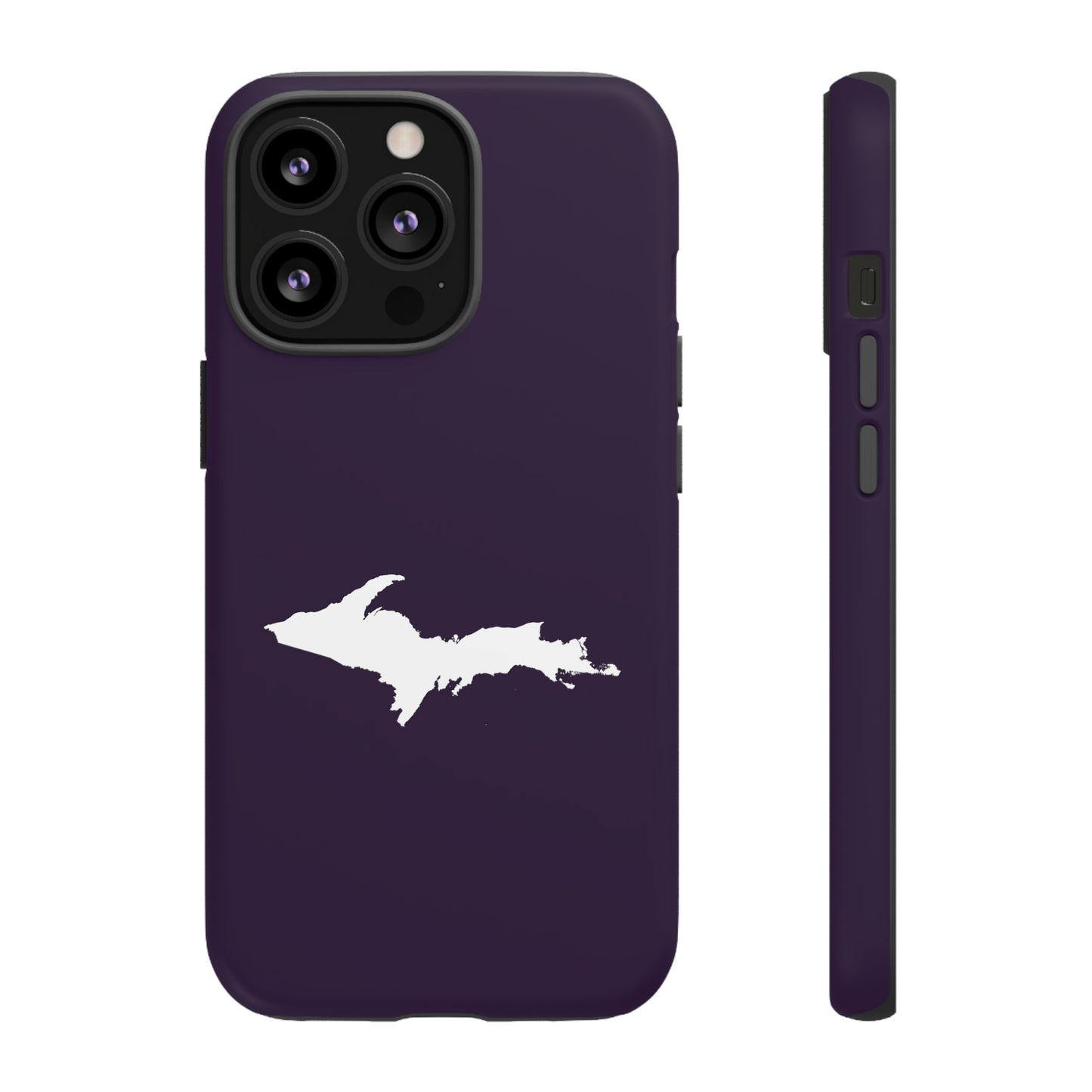 Michigan Upper Peninsula Tough Phone Case (Blackcurrant w/ UP Outline) | Apple iPhone