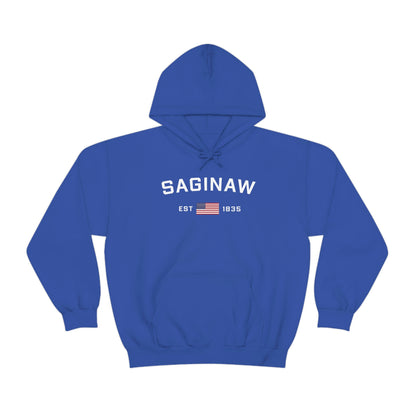 'Saginaw EST 1835' Hoodie (w/USA Flag Outline) | Unisex Standard