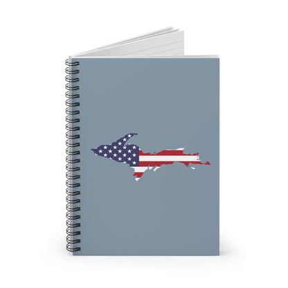 Michigan Upper Peninsula Spiral Notebook (w/ UP USA Flag Outline) | B-24 Liberator Grey