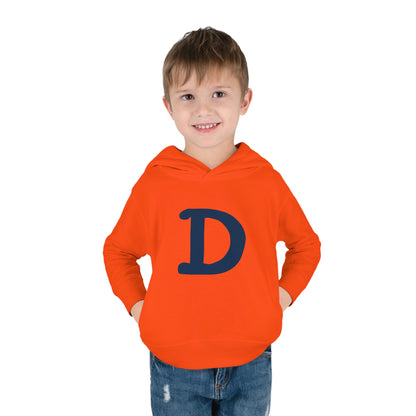 Detroit 'Old French D' Hoodie (White/Navy Full Body Outline) | Unisex Toddler