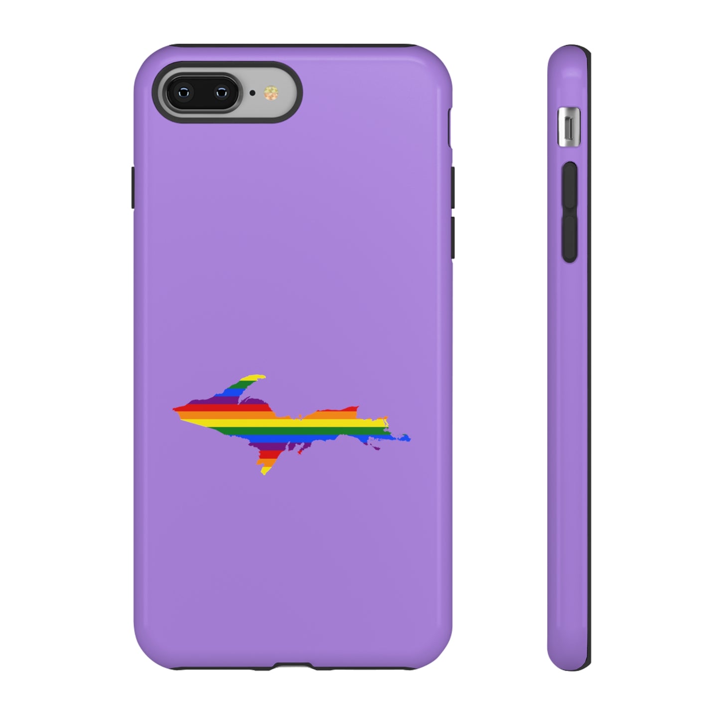 Michigan Upper Peninsula Tough Phone Case (Lavender w/ UP Pride Flag Outline) | Apple iPhone