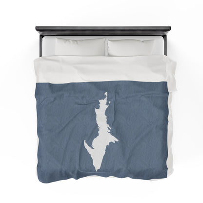 Michigan Upper Peninsula Plush Blanket (w/ UP Outline) | B-24 Liberator Grey