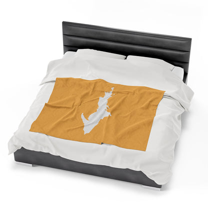 Michigan Upper Peninsula Plush Blanket (w/ UP Outline) | Citrine