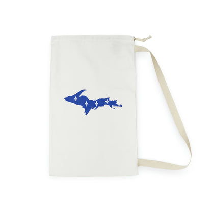 Michigan Upper Peninsula Laundry Bag (Birch Bark White w/ UP Quebec Flag Outline)