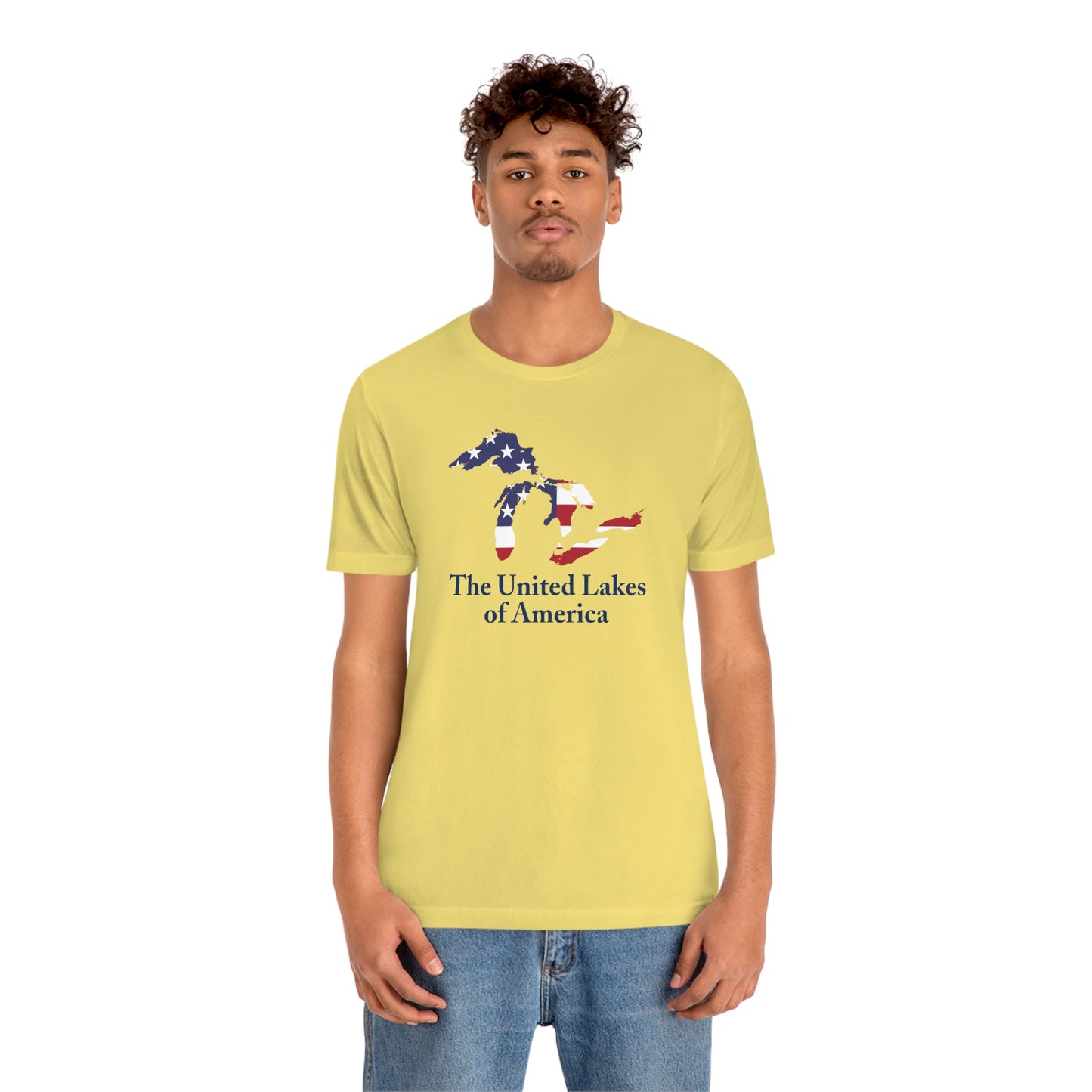 'The United Lakes of America' T-Shirt (w/ Great Lakes USA Flag Outline) | Unisex Standard Fit