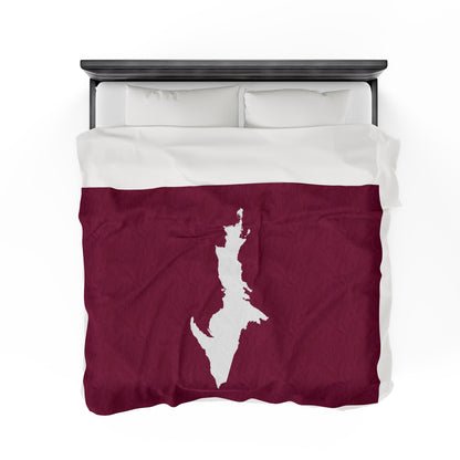 Michigan Upper Peninsula Plush Blanket (w/ UP Outline) | Ruby Red