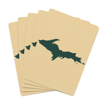 Michigan Upper Peninsula Poker Cards (Maple Color w/ Green UP Outline)