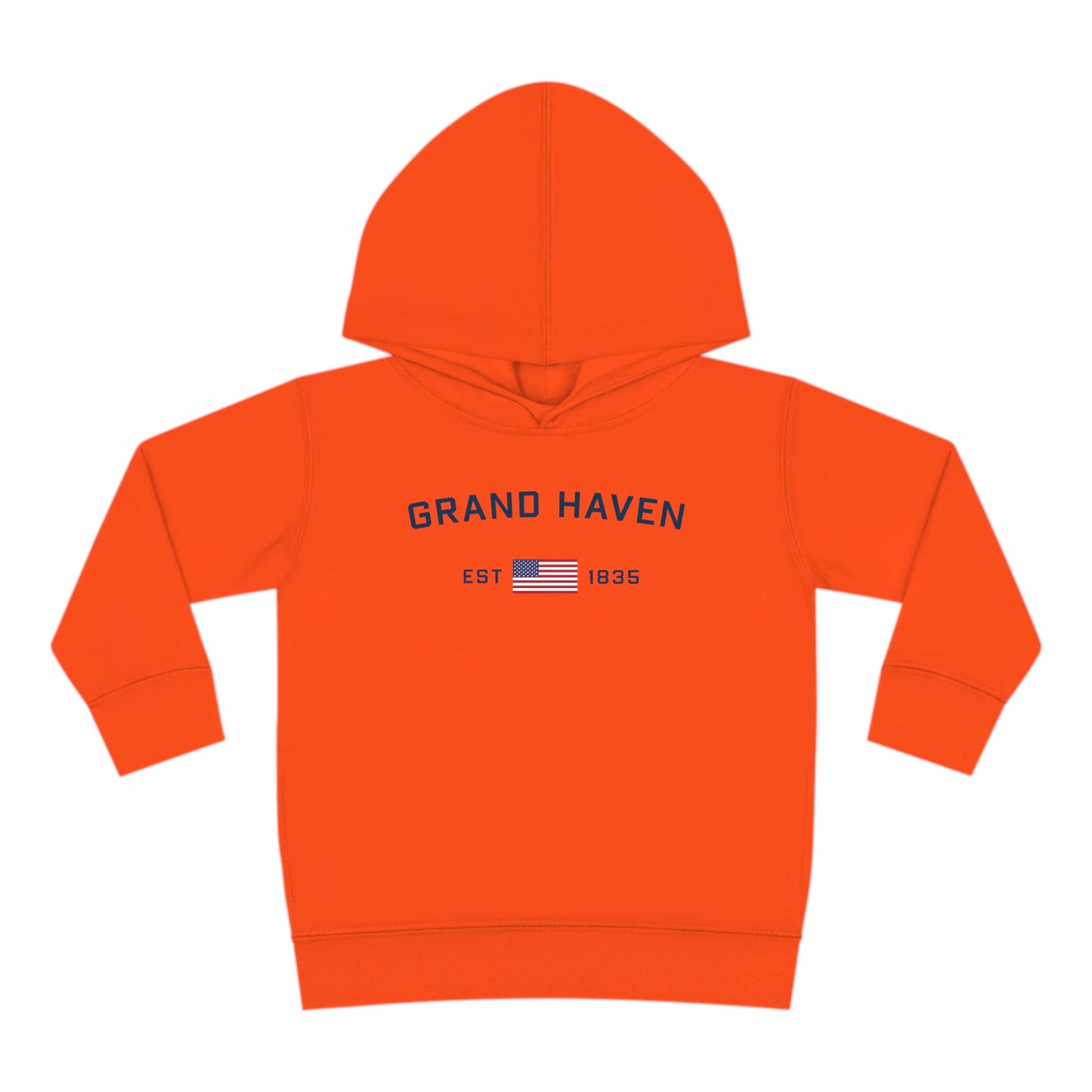 'Grand Haven EST 1835' Hoodie (w/USA Flag Outline) | Unisex Toddler