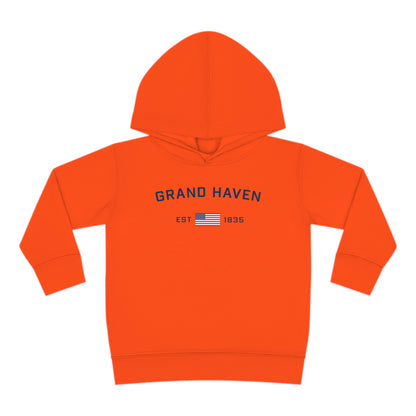 'Grand Haven EST 1835' Hoodie (w/USA Flag Outline) | Unisex Toddler