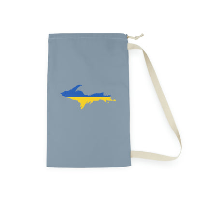 Michigan Upper Peninsula Laundry Bag (B-24 Liberator Grey w/ UP Ukraine Flag Outline)